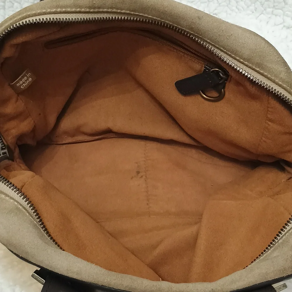 UGG Brown Leather and Cream Shearling Tote Bag